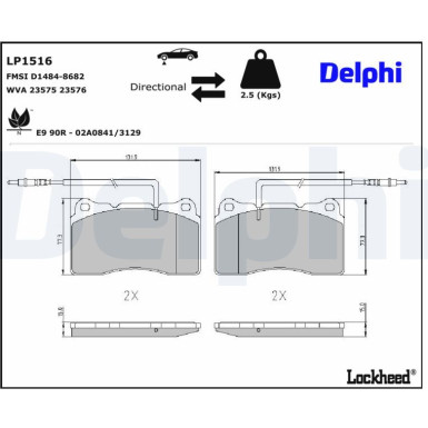 LP1516 Bremsbelagsatz, Scheibenbremse