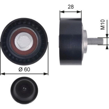 T36384 Umlenk-/Führungsrolle, Keilrippenriemen DriveAlign™