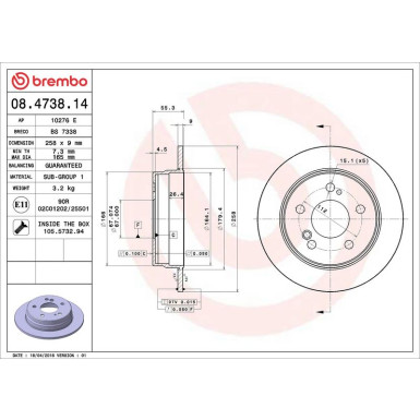 Brembo | Bremsscheibe | 08.4738.14