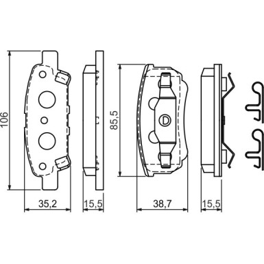 0 986 424 814 Bremsbelagsatz, Scheibenbremse