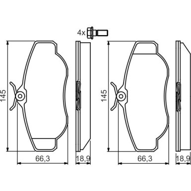 0 986 424 565 Bremsbelagsatz, Scheibenbremse