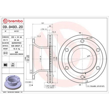 Brembo | Bremsscheibe | 09.9493.20
