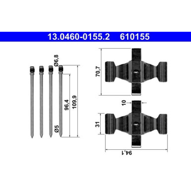 13.0460-0155.2 Zubehörsatz, Scheibenbremsbelag