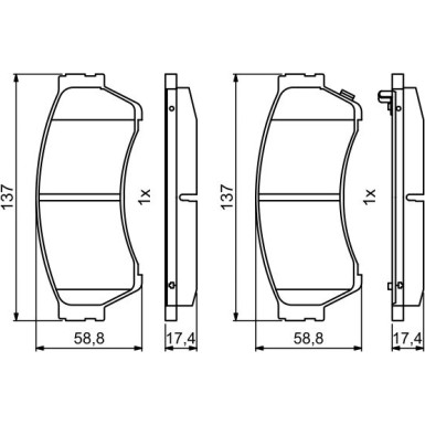 0 986 494 860 Bremsbelagsatz, Scheibenbremse
