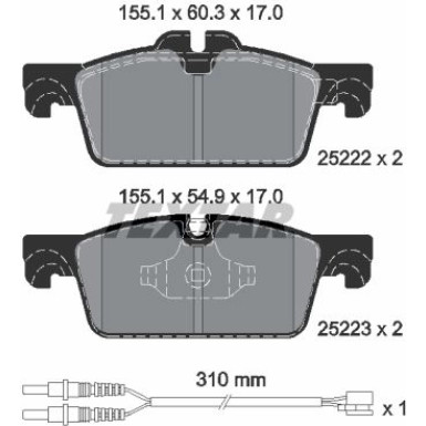 2522201 Bremsbelagsatz, Scheibenbremse Q+