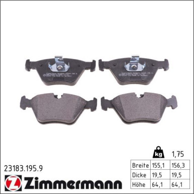 Zimmermann Bremsbelagsatz, Scheibenbremse pb:z 23183.195.9