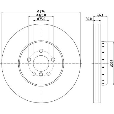 Hella Bremsscheibe Pro High Carbon 8DD 355 120-681