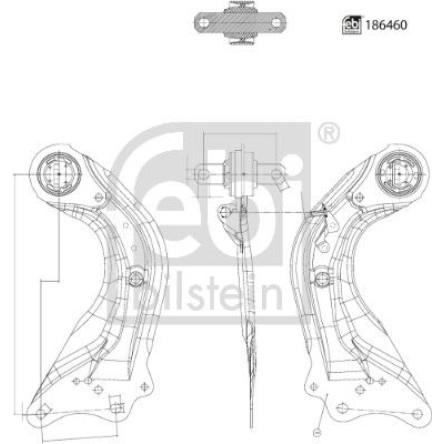 FEBI BILSTEIN 186460 Querlenker, Lenker, Radaufhängung FEBI BILSTEIN 186460 Querlenker, Lenker, Radaufhängung