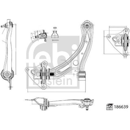 FEBI BILSTEIN 186639 Querlenker, Lenker, Radaufhängung FEBI BILSTEIN 186639 Querlenker, Lenker, Radaufhängung