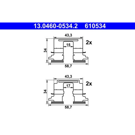 Zubehörsatz, Scheibenbremsbelag 13.0460-0534.2 Zubehörsatz, Scheibenbremsbelag 13.0460-0534.2