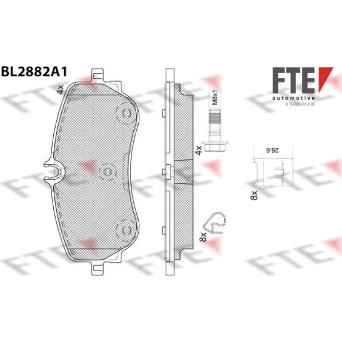 FTE 9011122 Bremsbelagsatz, Scheibenbremse