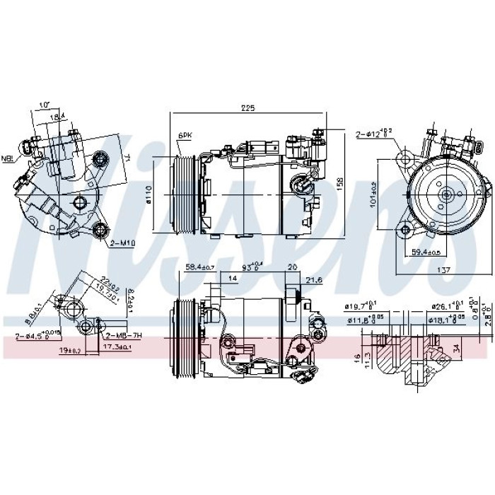 Nissens 890098 Kompressor, Klimaanlage FIRST FIT Nissens 890098 Kompressor, Klimaanlage FIRST FIT