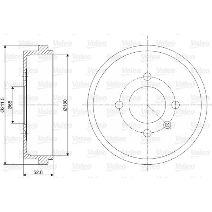 Valeo 237073 Bremstrommel