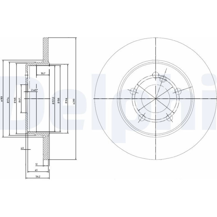 Delphi BG3089 Bremsscheibe Delphi BG3089 Bremsscheibe