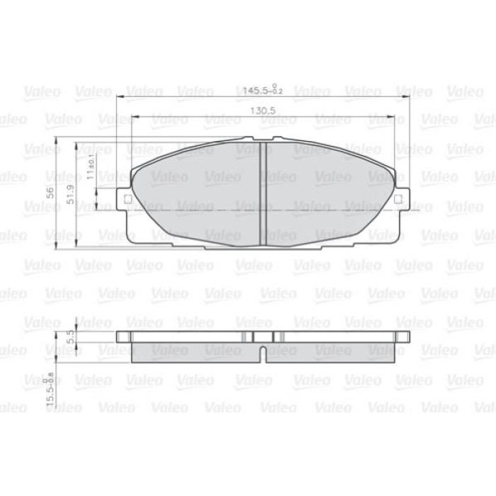 Valeo 872680 Bremsbelagsatz, Scheibenbremse OPTIPACK for LCV
