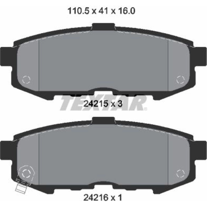 Textar 2421501 Bremsbelagsatz, Scheibenbremse