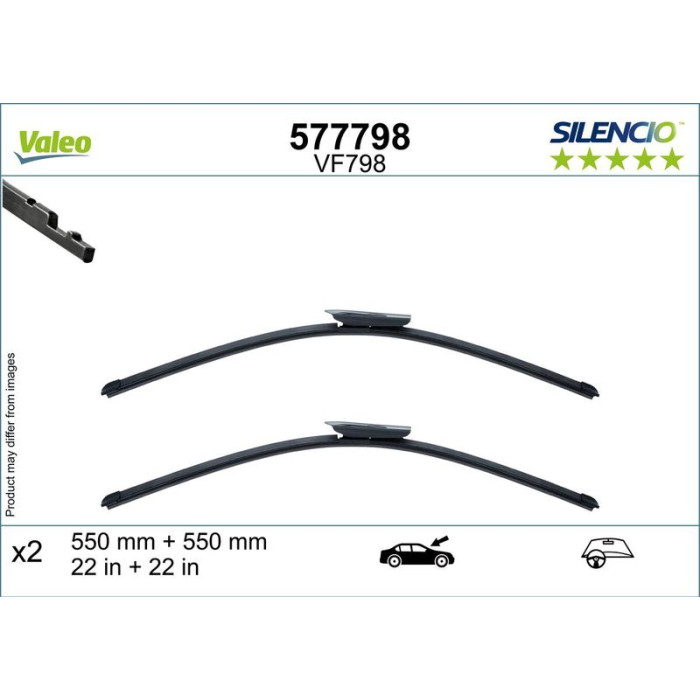 Valeo 577798 Wischblatt SILENCIO FLAT BLADE SET