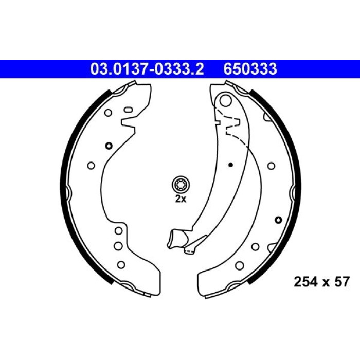 ATE 03.0137-0333.2 Bremsbackensatz ATE 03.0137-0333.2 Bremsbackensatz