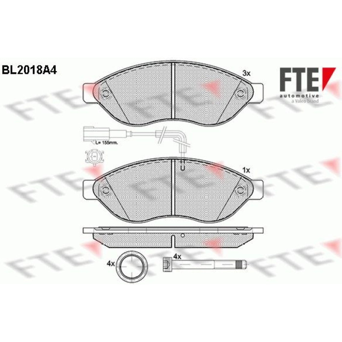 FTE 9010604 Bremsbelagsatz, Scheibenbremse