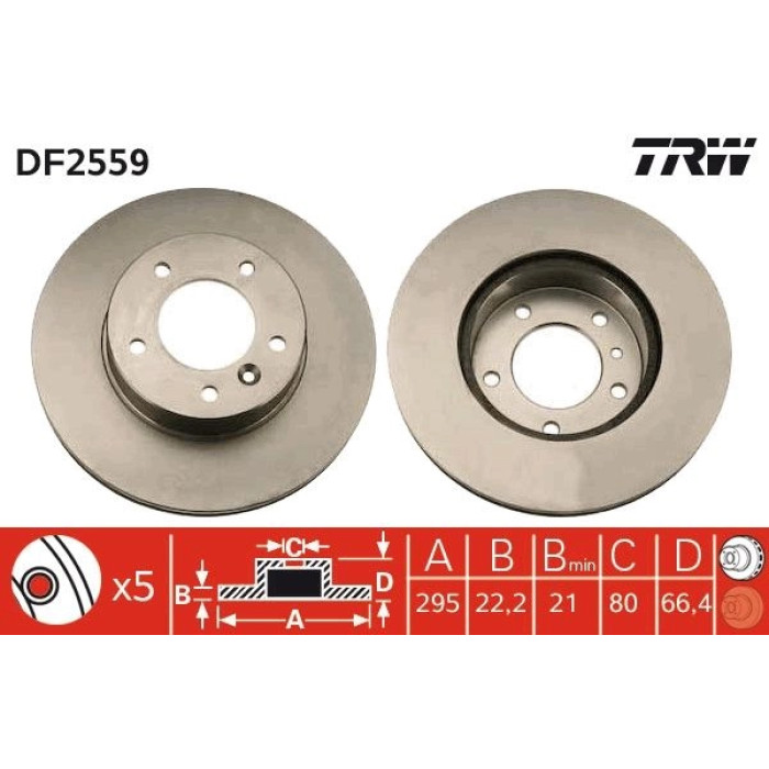 TRW DF2559 Bremsscheibe TRW DF2559 Bremsscheibe