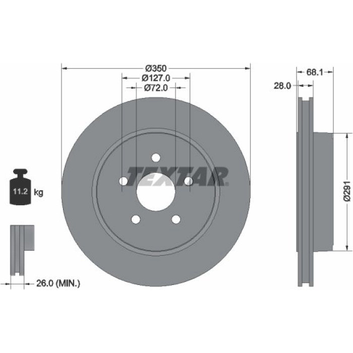 Textar 92269803 Bremsscheibe PRO Textar 92269803 Bremsscheibe PRO