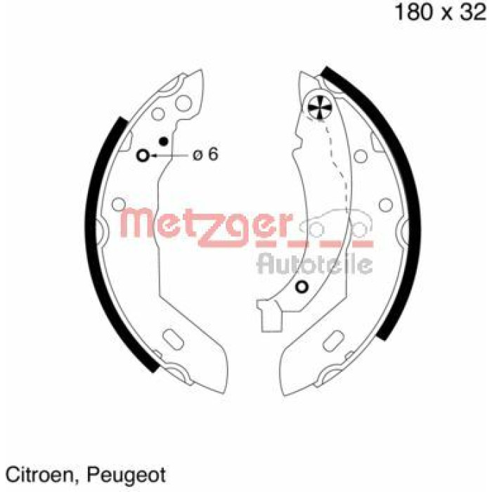 Metzger MG 415 Bremsbackensatz Metzger MG 415 Bremsbackensatz