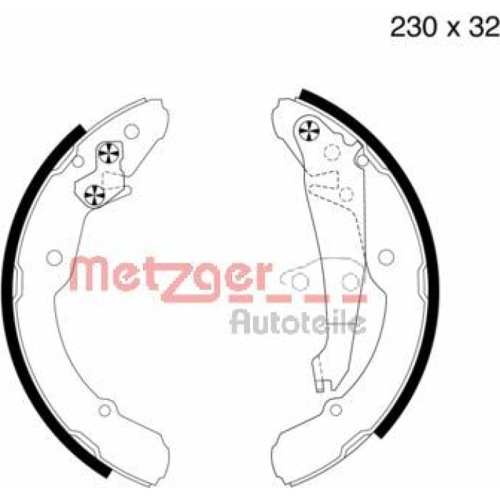 Metzger MG 705 Bremsbackensatz Metzger MG 705 Bremsbackensatz