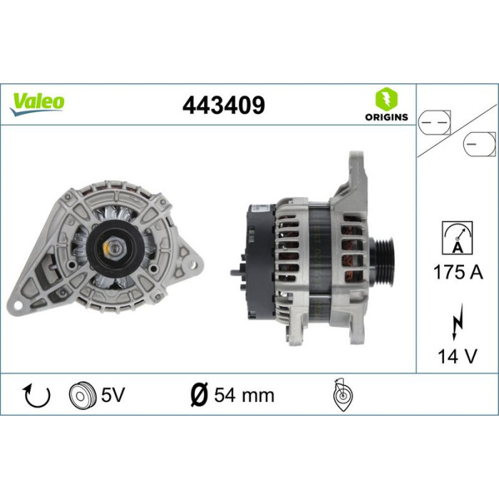 Valeo 443409 Generator ORIGINS - NEW O.E. TECHNOLOGIE Valeo 443409 Generator ORIGINS - NEW O.E. TECHNOLOGIE