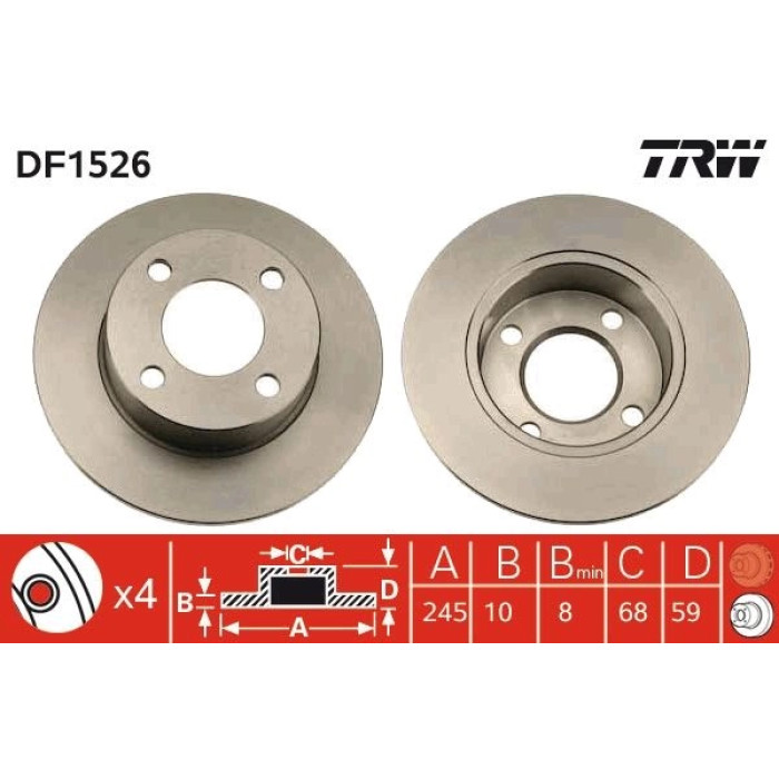 TRW DF1526 Bremsscheibe