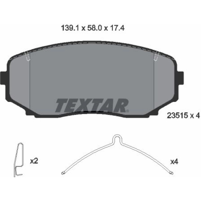 Textar 2351503 Bremsbelagsatz, Scheibenbremse