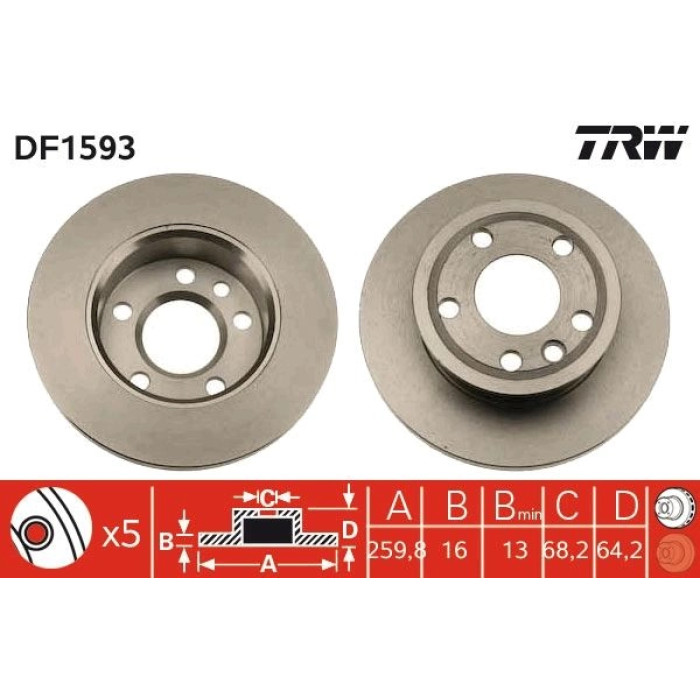 TRW DF1593 Bremsscheibe