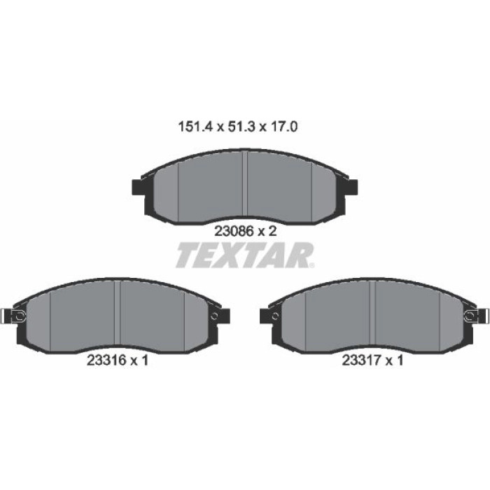 Textar 2308601 Bremsbelagsatz, Scheibenbremse Textar 2308601 Bremsbelagsatz, Scheibenbremse