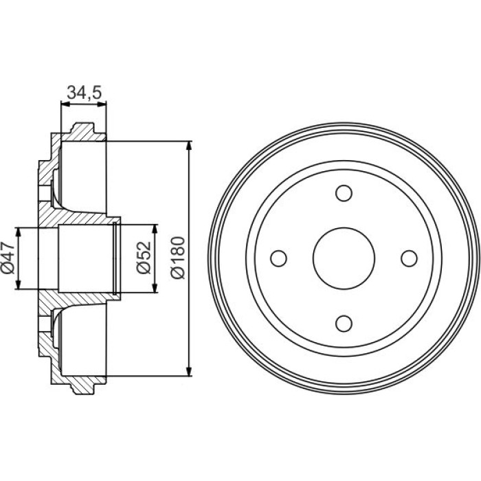 BOSCH 0 986 477 264 Bremstrommel
