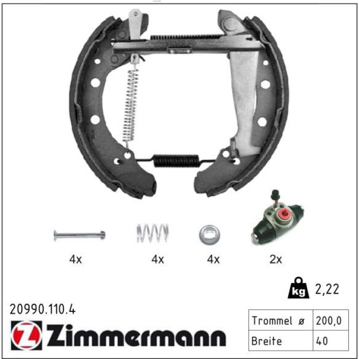 Zimmermann 20990.110.4 Bremsbackensatz KIT Z Zimmermann 20990.110.4 Bremsbackensatz KIT Z
