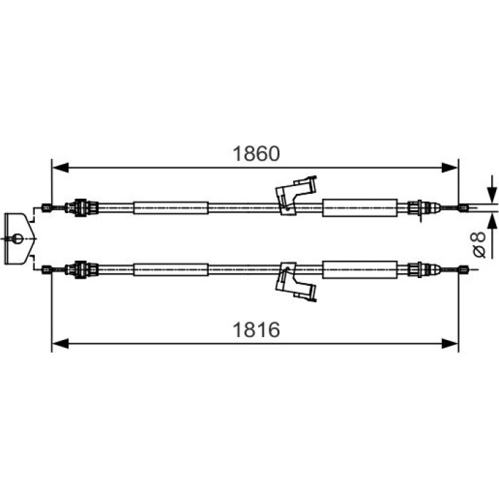 BOSCH 1 987 482 019 Seilzug, Feststellbremse