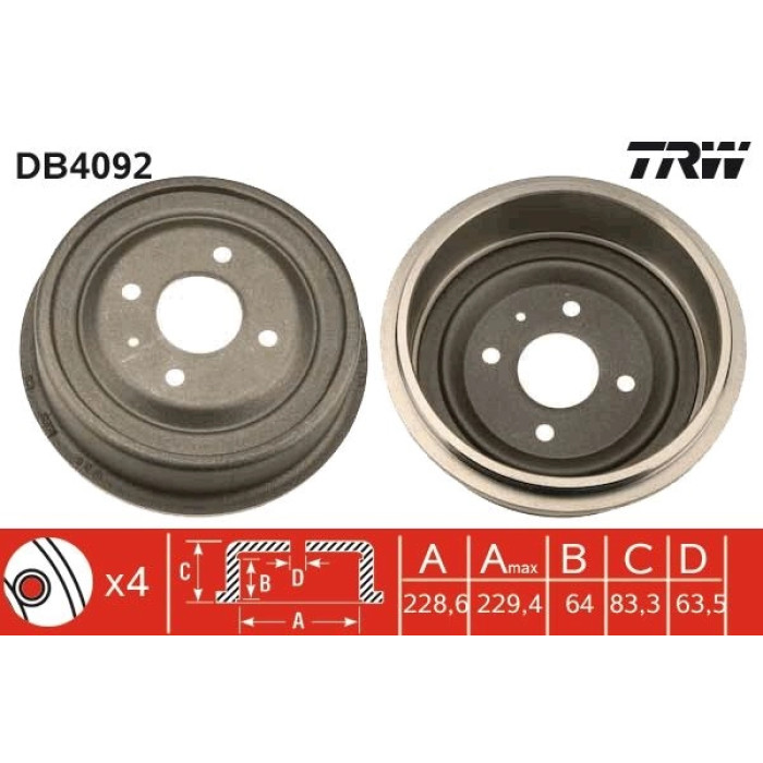 TRW DB4092 Bremstrommel TRW DB4092 Bremstrommel