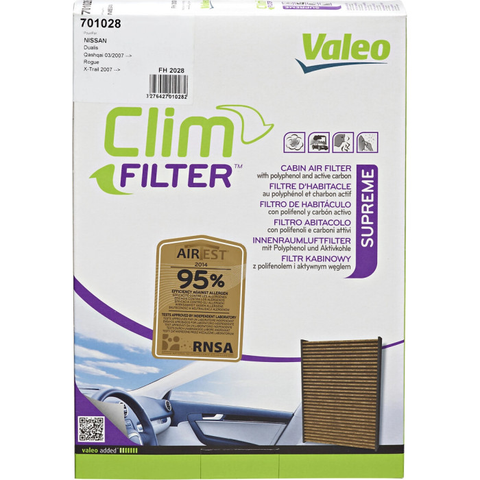 Valeo 701028 Filter, Innenraumluft PROTECT MAX
