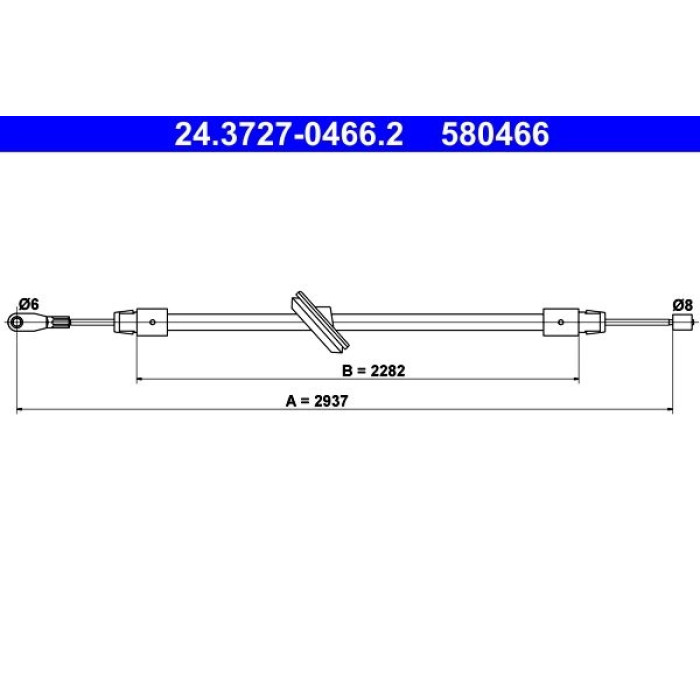ATE 24.3727-0466.2 Seilzug, Feststellbremse ATE 24.3727-0466.2 Seilzug, Feststellbremse