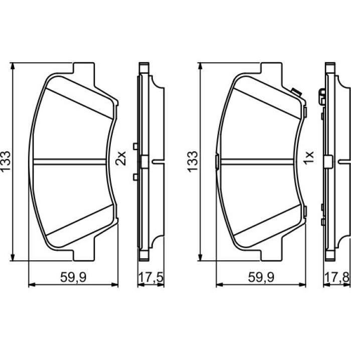 BOSCH 0 986 494 712 Bremsbelagsatz, Scheibenbremse