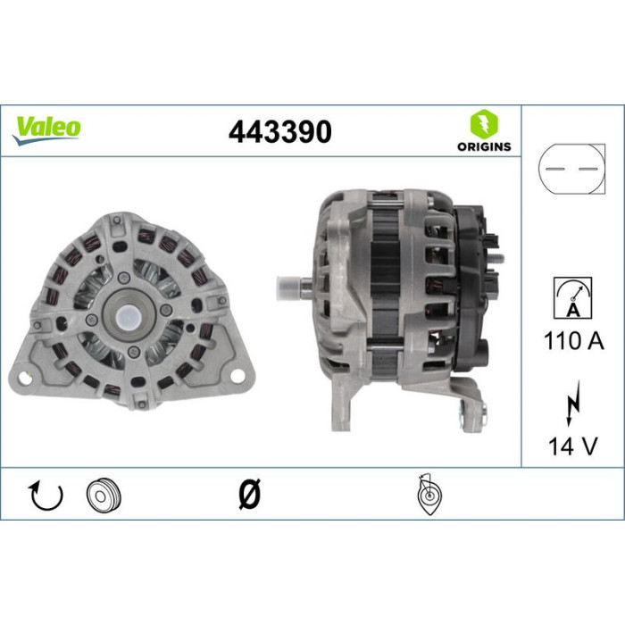 Valeo 443390 Generator ORIGINS - NEW O.E. TECHNOLOGIE Valeo 443390 Generator ORIGINS - NEW O.E. TECHNOLOGIE