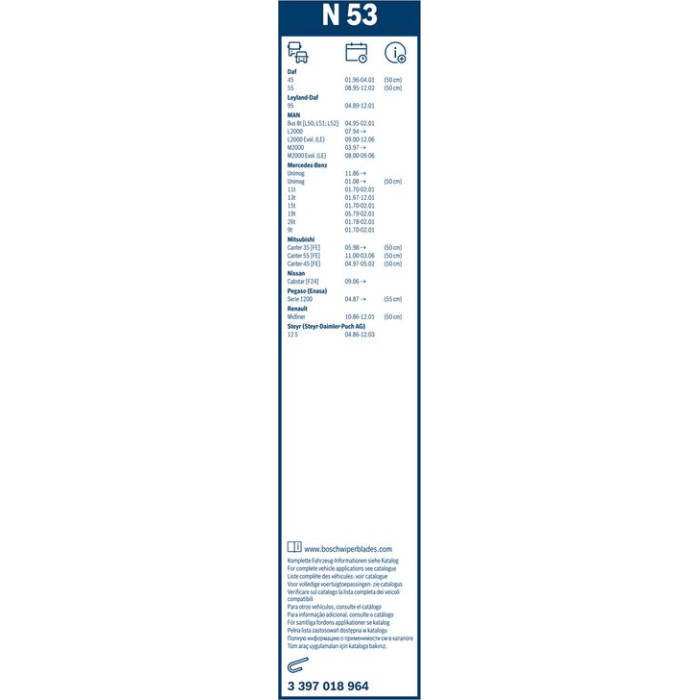 BOSCH 50 Scheibenwischer Rear 3 397 018 964