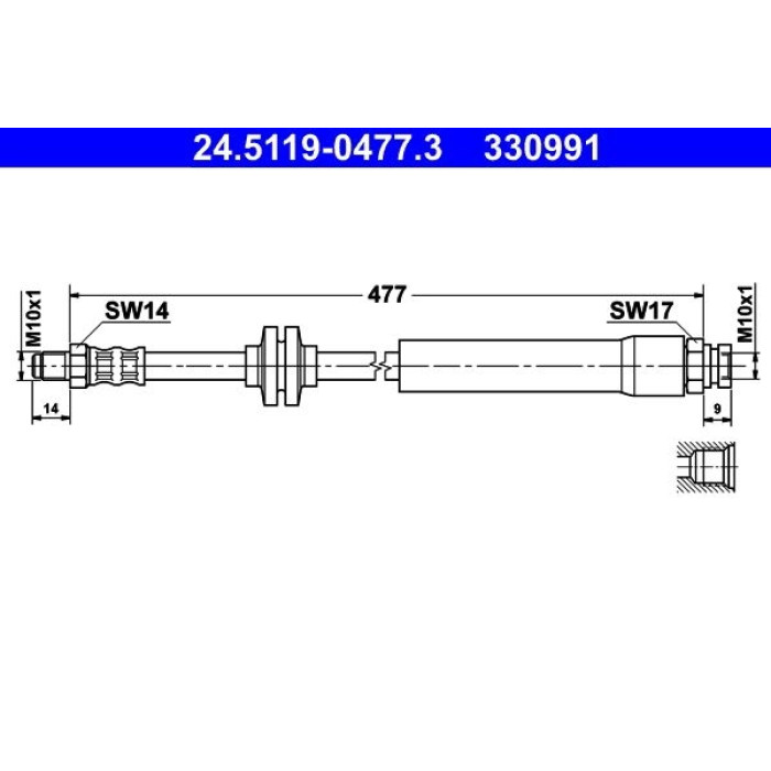 ATE 24.5119-0477.3 Bremsschlauch ATE 24.5119-0477.3 Bremsschlauch