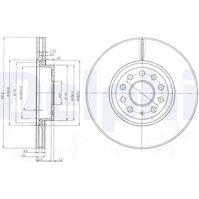 Delphi BG3953 Bremsscheibe Delphi BG3953 Bremsscheibe