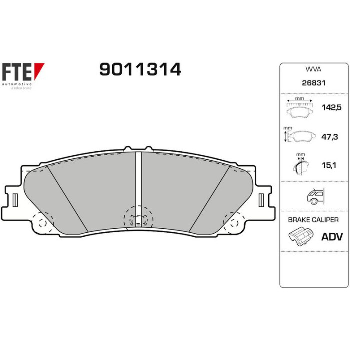 FTE 9011314 Bremsbelagsatz, Scheibenbremse FTE 9011314 Bremsbelagsatz, Scheibenbremse