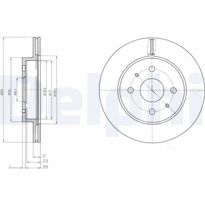 Delphi BG4128 Bremsscheibe Delphi BG4128 Bremsscheibe