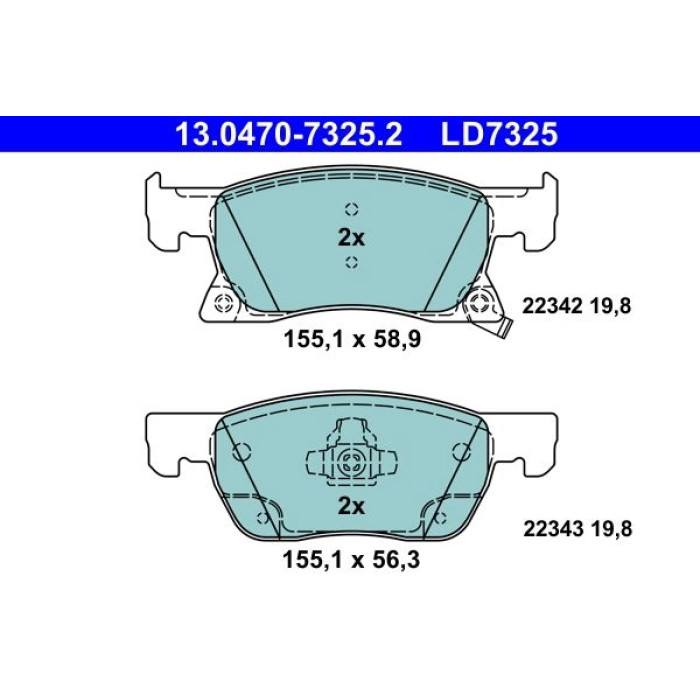 ATE 13.0470-7325.2 Bremsbelagsatz, Scheibenbremse Ceramic ATE 13.0470-7325.2 Bremsbelagsatz, Scheibenbremse Ceramic
