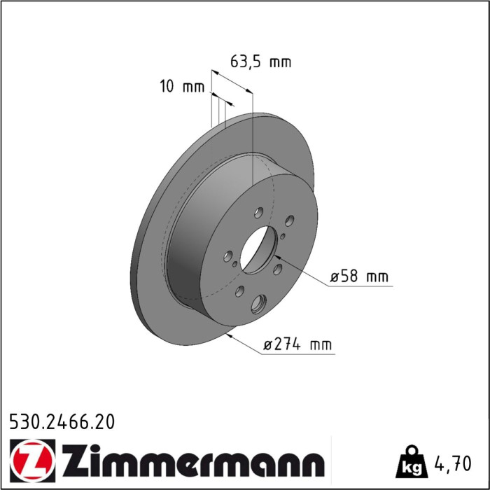 Zimmermann 530.2466.20 Bremsscheibe Coat Z Zimmermann 530.2466.20 Bremsscheibe Coat Z