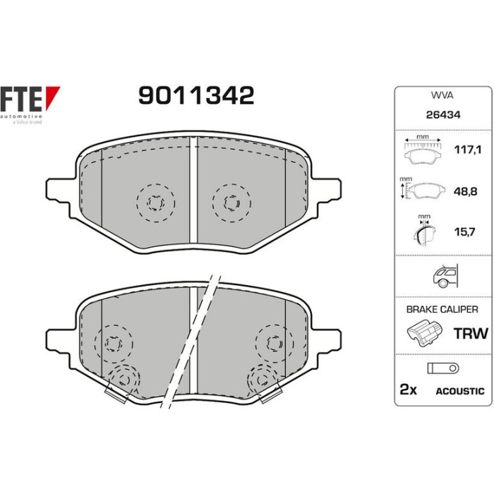 FTE 9011342 Bremsbelagsatz, Scheibenbremse