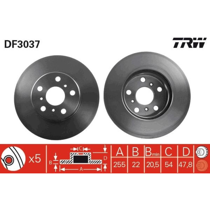 TRW DF3037 Bremsscheibe