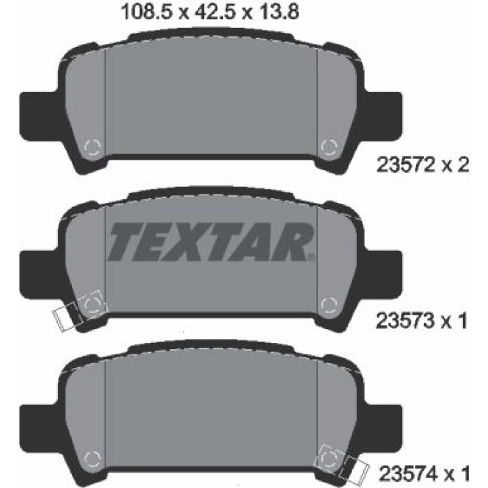 Textar 2357202 Bremsbelagsatz, Scheibenbremse Textar 2357202 Bremsbelagsatz, Scheibenbremse